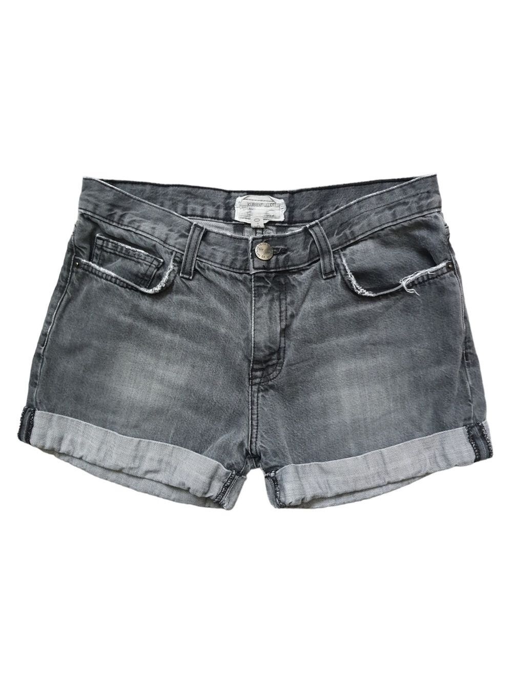 Current Elliott The Boyfriend Rolled Short, Charcoal Gray, Size 25